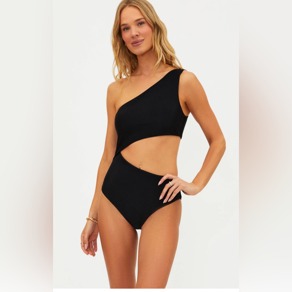 Beach Riot Celine Ribbed One-Piece Size Medium